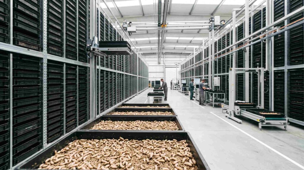 Black soldier fly industry production facility