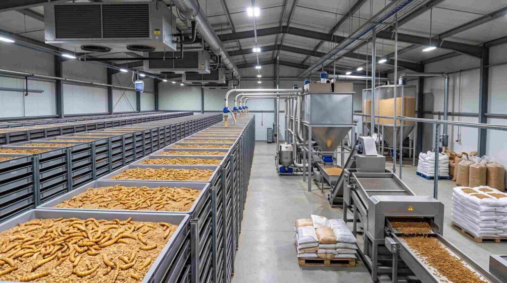 Mealworm production cost across commercial farming and processing