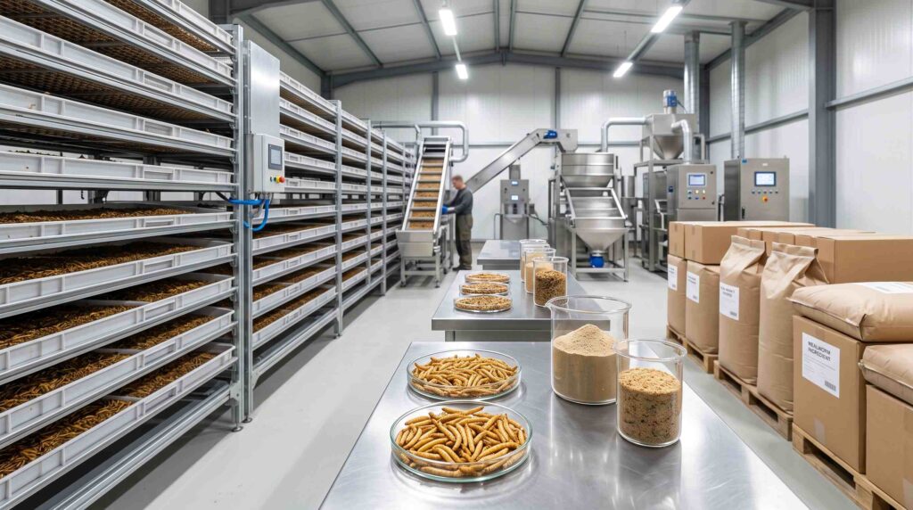 Mealworm industry production and commercial applications