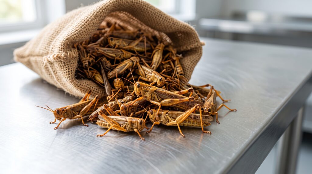Premium quality dried crickets wholesale bulk packaging for commercial specialty feeds.