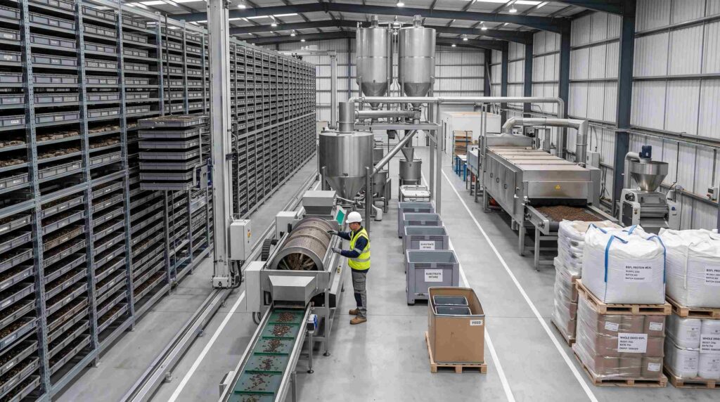 Black soldier fly production cost and commercial facility economics