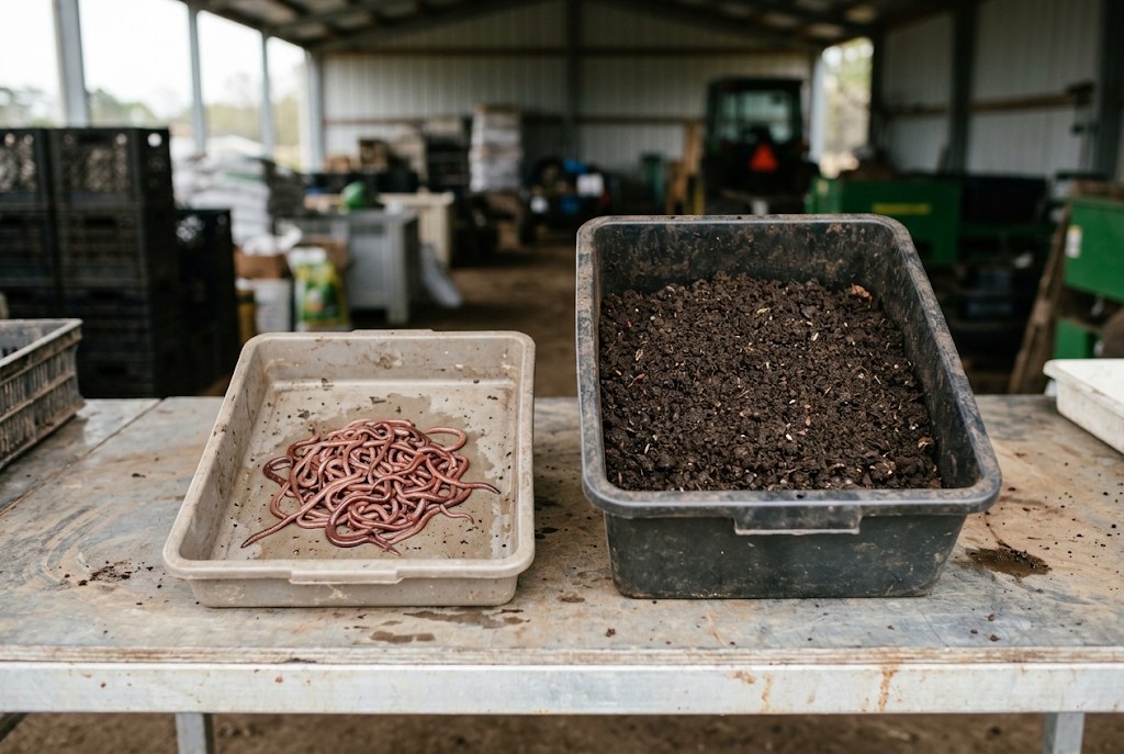 Earthworm production cost with biomass and vermicompost outputs