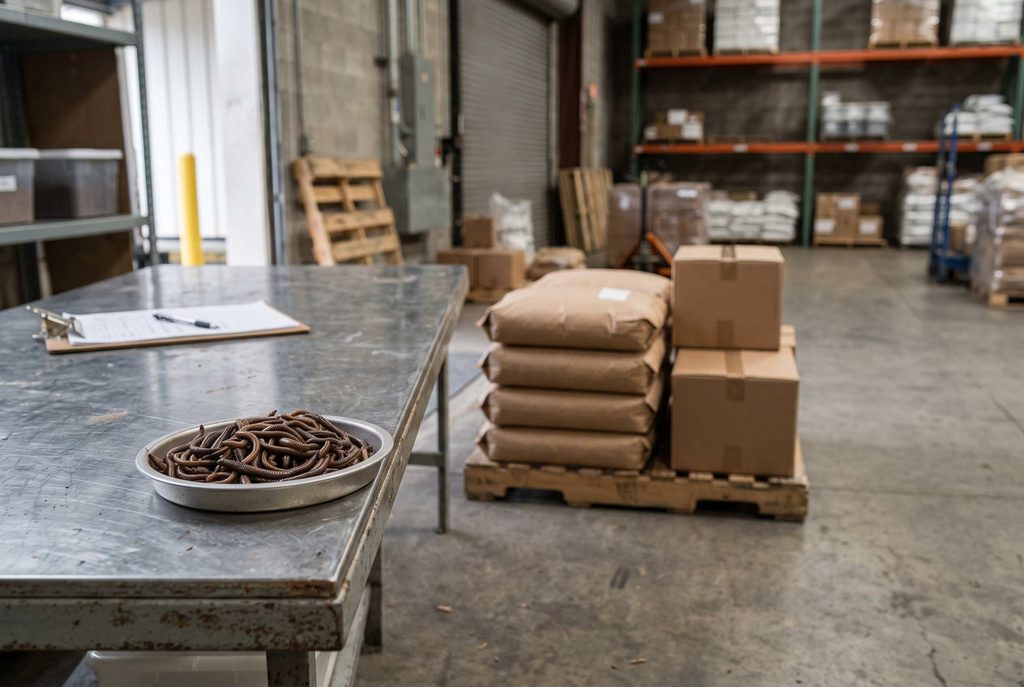 Earthworm supply chain commercial storage and distribution