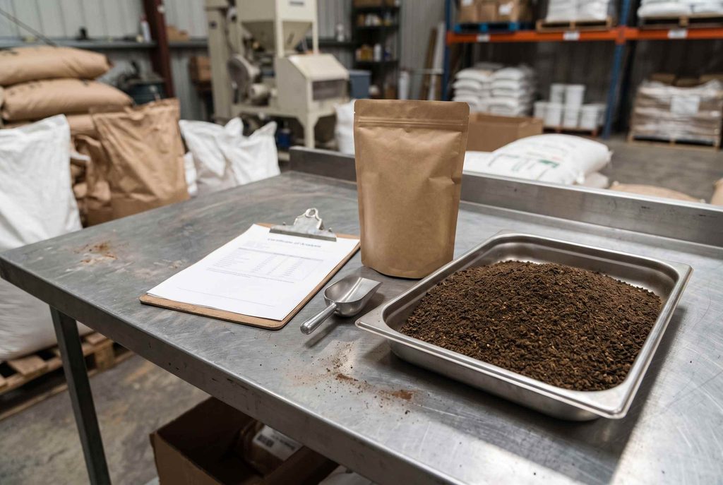 Defatted BSFL meal specifications verified against batch COA documentation