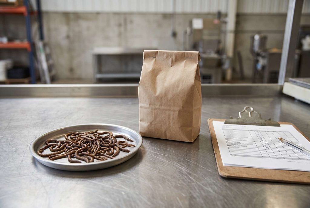 Earthworm supply chain quality inspection and batch testing