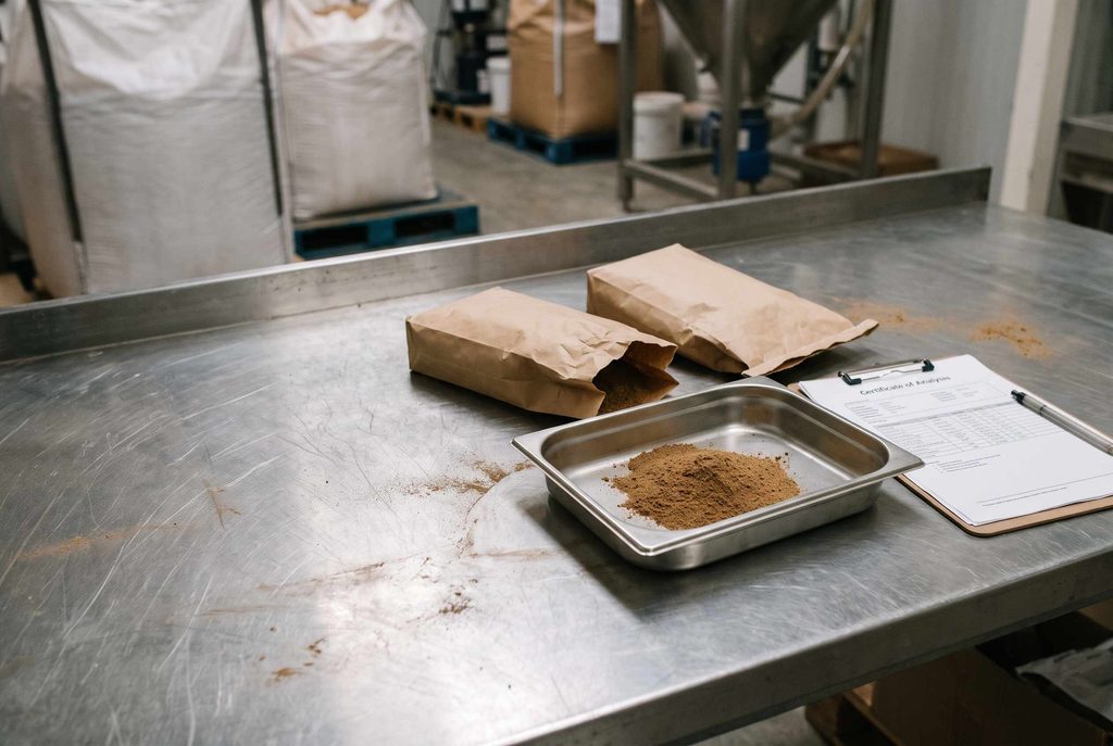 Cricket meal quality verified through batch-specific COA and laboratory records