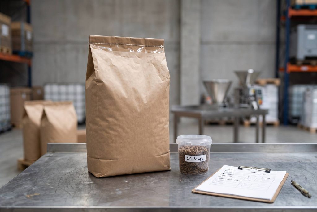 Housefly larvae supply chain processing and quality control