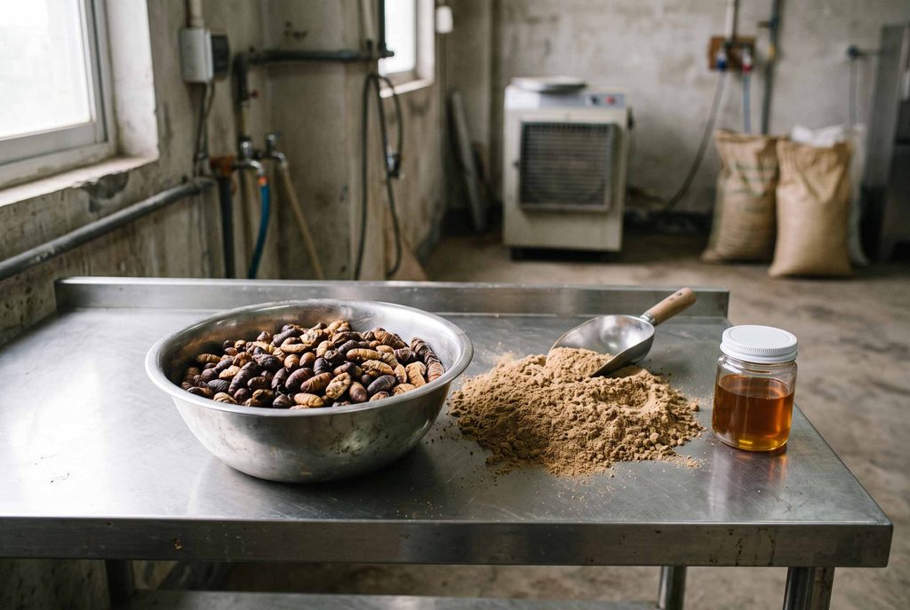 Silkworm market demand for protein oil and processed ingredients