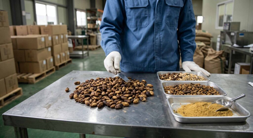 Silkworm market demand across feed pet food and commercial applications