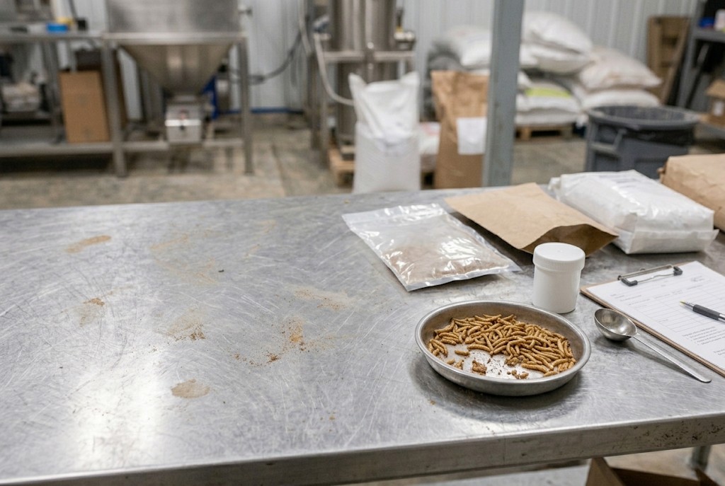 Whole dried insects quality verified through batch COA records and commercial inspection