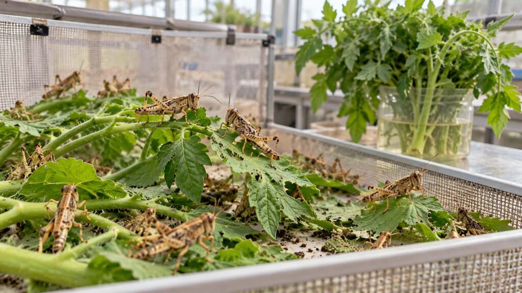 Study Tests Tomato Leaf Waste for Desert Locust Feed